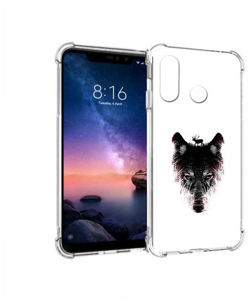 Чехол задняя-панель-накладка-бампер MyPads волк в траве для Xiaomi Redmi Note 6/Note 6 Pro противоударный