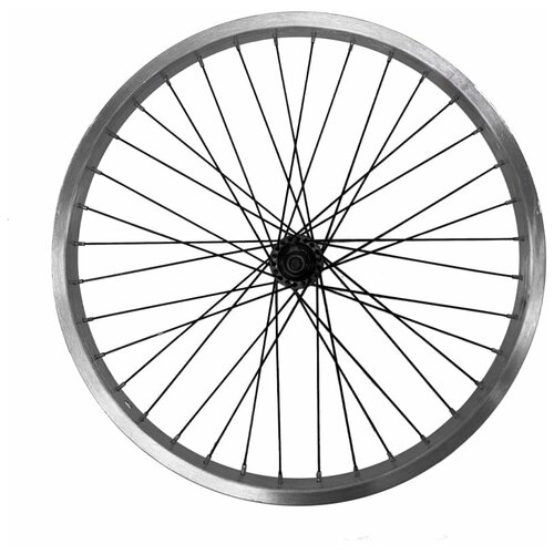 фото Колесо велосипедное 24" переднее в сборе velrosso одинарный алюминиевый обод, гайки, wsf-24f