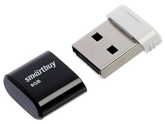 Флешка Smartbuy Lara, 8 Гб, USB2.0, чт до 25 Мб/с, зап до 15 Мб/с, черная