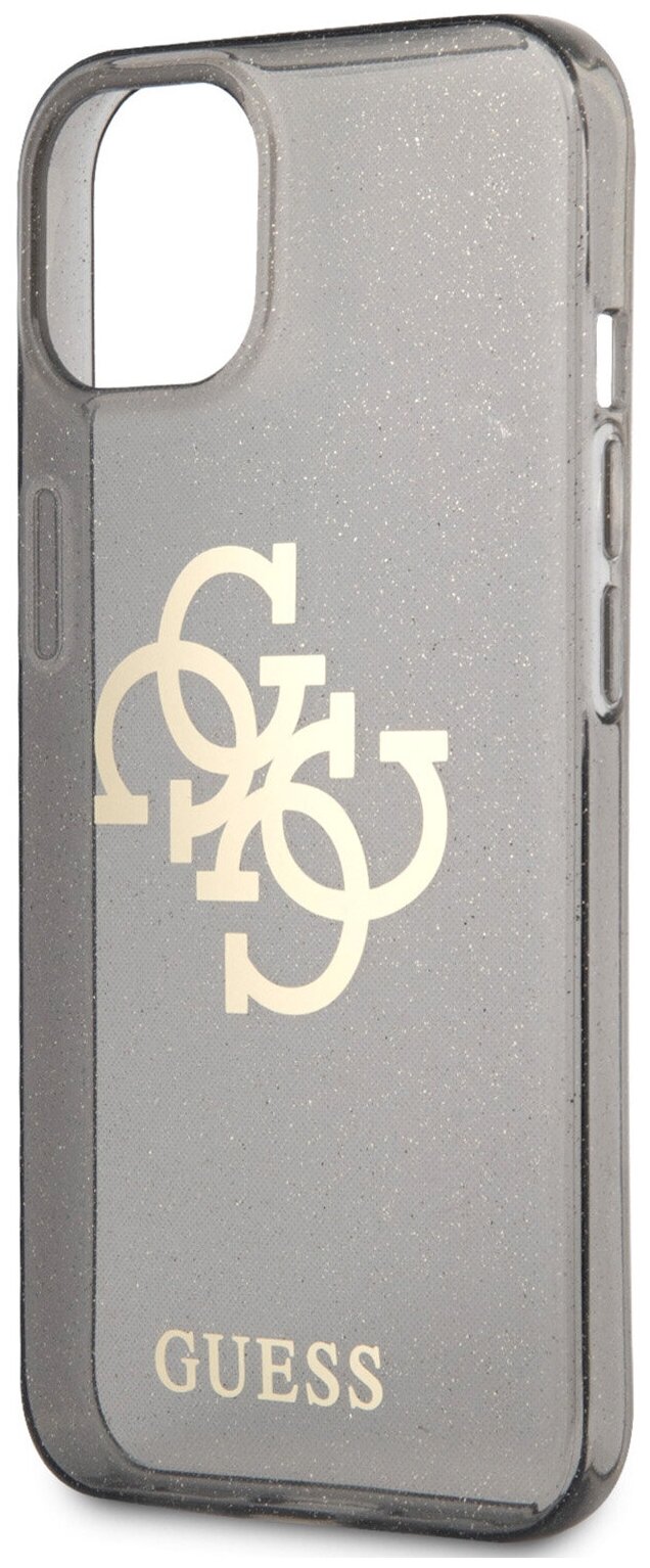 Чехол CG Mobile Guess TPU 4G Big logo Hard Glitter для iPhone 13 Mini, цвет Черный (GUHCP13SPCUGL4GBK)