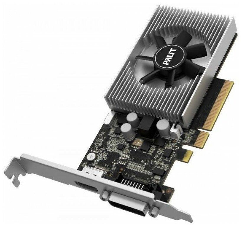 nVidia GeForce PCI-E Palit PA-GT1030 2GD4 NV GT1030 2048Mb 64b DDR4 1151/2100 DVIx1/HDMIx1/HDCP Ret low
