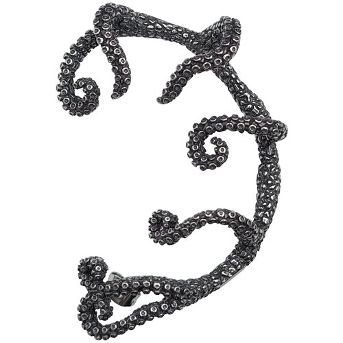 Серьги , серый, белый объёмный кафф с черепами по кругу одиночные серьги каффы на середину уха хеликс