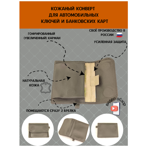 Экранирующий конверт для автомобильных ключей и банковских карт #Envel-black/red. Чёрно-красная комбинированная кожа