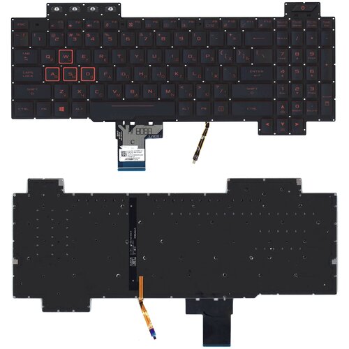 Клавиатура keyboard для ноутбука Asus Gaming FX505D FX505DY FX505DD FX505DT TUF Gaming FX504 FX504GD FX505DD черная с красной подсветкой 3364₽