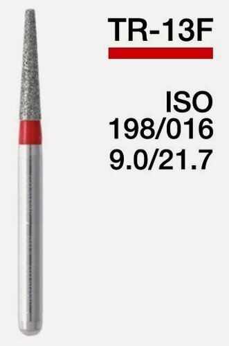 Изображение товара Боры TR-13F(10ШТ) Конусообразный, закругленный кончик, Мелкозернистый. для турбинного наконечника применяется в стоматологическии для препарирования.