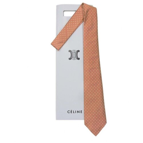 Яркий оранжевый галстук с лого Celine 70447