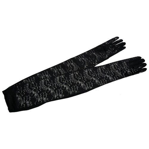 фото Перчатки ажурные длинные, цвет черный театр имперских зрелищ