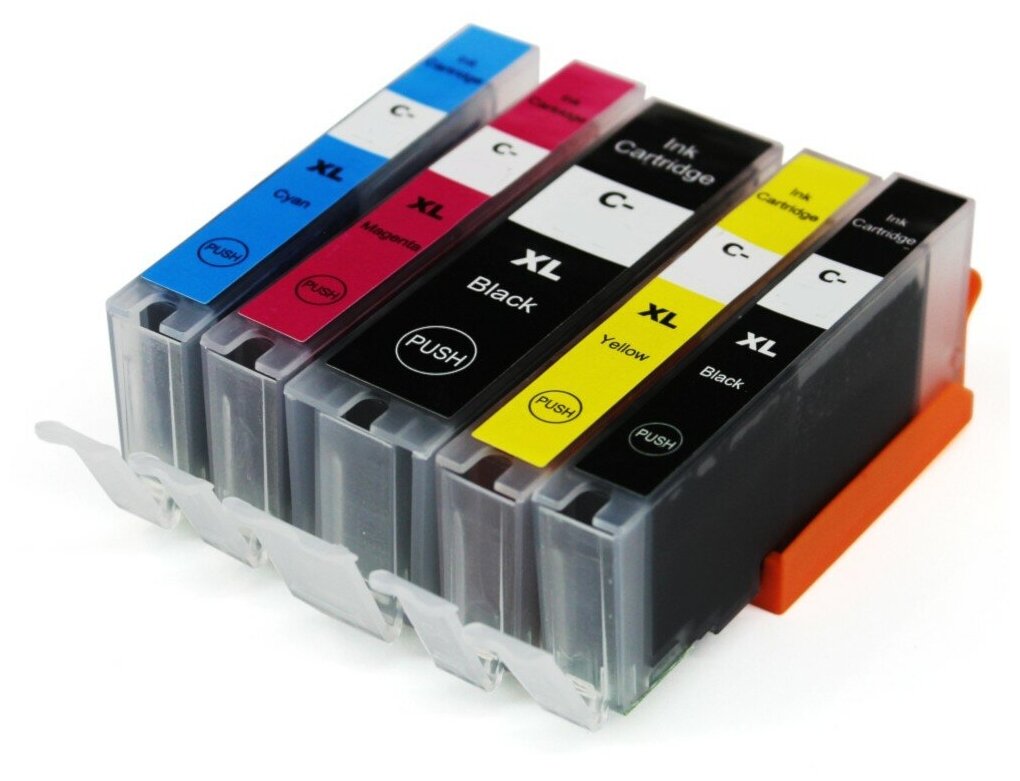 Картриджи для Canon PIXMA TS6150, TS6250, TS6350, TS9550, TS9551C, TS705, TR7550, TR8550 (PGI-580/CLI-581 XXL), совместимые, комплект 5 цветов