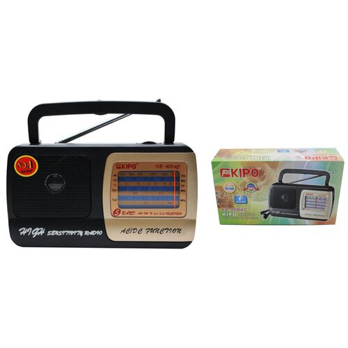 Радиоприемник KB-408AC с телескопической антенной переносной работает от сети 220В или батареек FM AM SW1 SW2 TV 85900₽