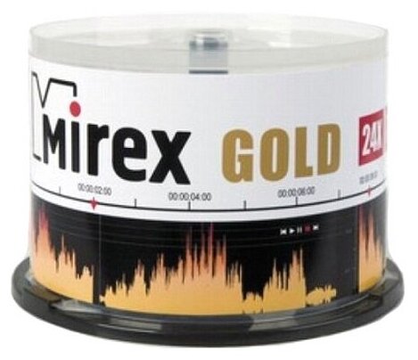 Диск CD-R Mirex 700 Mb, 24х, Gold, Cake Box (50), (50/300) UL120054A8B