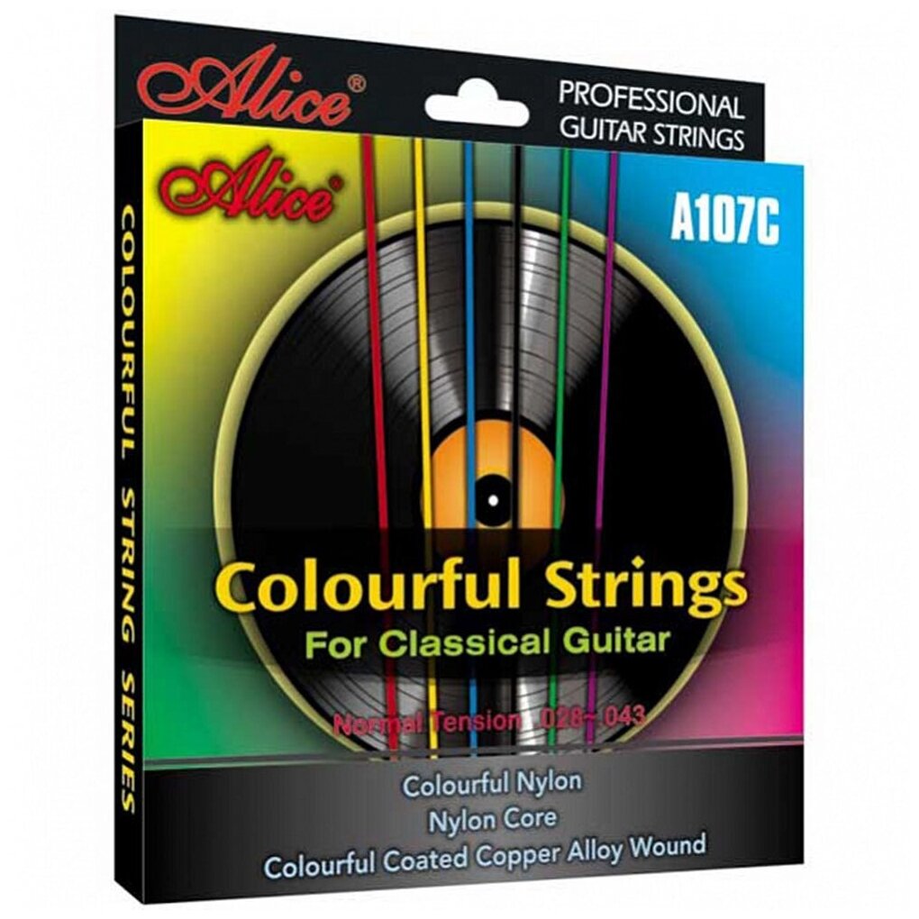 Комплект струн AC107C для классической гитары, разноцветный нейлон (в комплекте 6 струн)