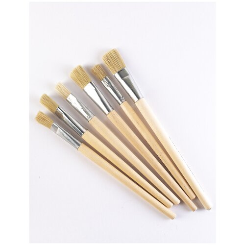 НИЛ Набор Кистей щетина плоская (6 шт.)