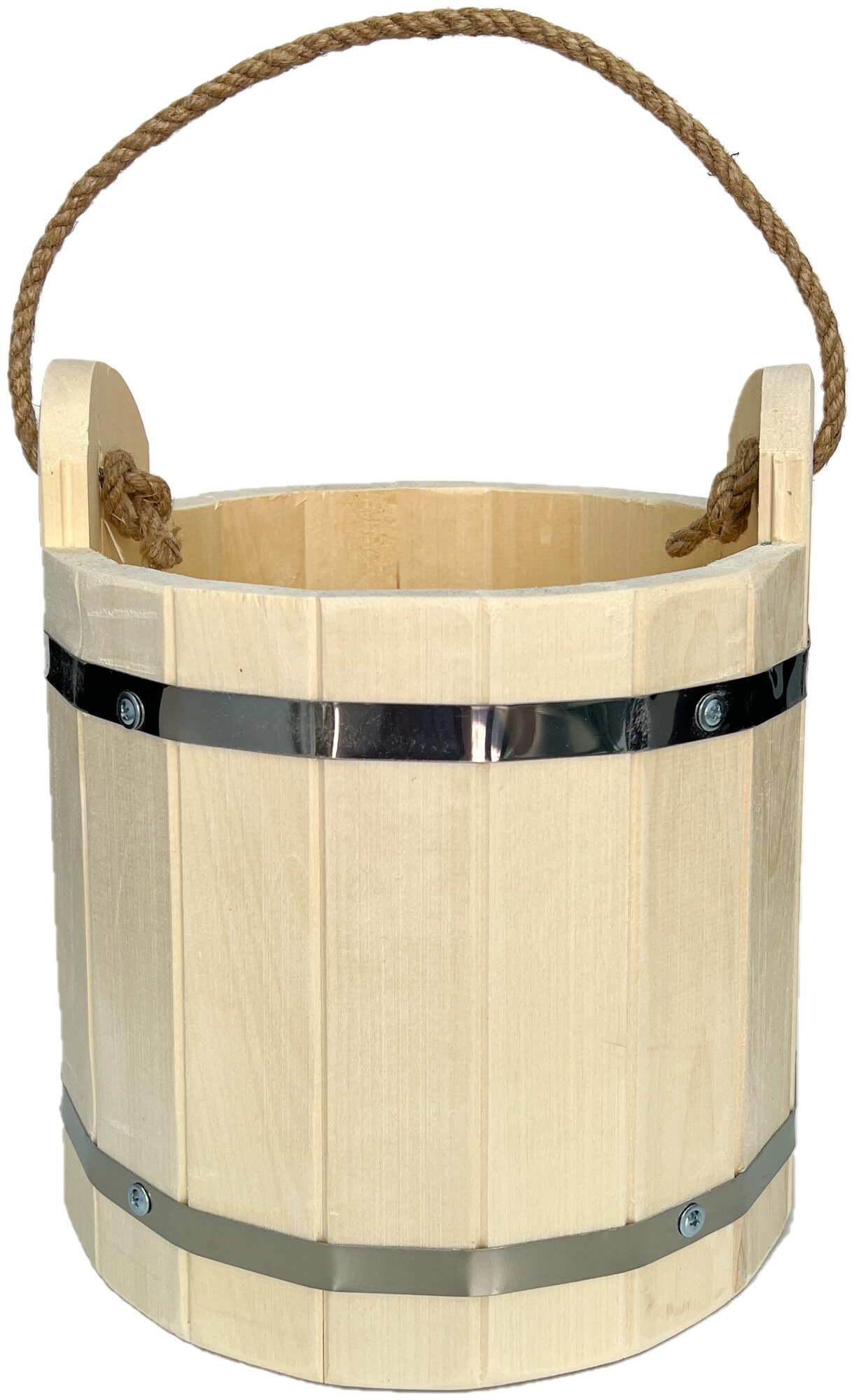 Ведро деревянное 10л для веника для бани и сауны емкость для воды на дачу банные штучки