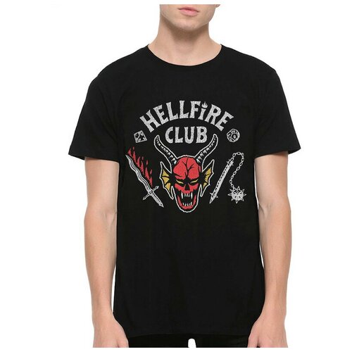 фото Футболка design heroes очень странные дела - hellfire club / stranger things / мужская черная 2xl