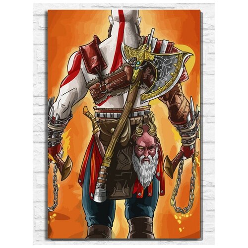 Картина по номерам на холсте игра god of war 4 - 9597 В 60x40 картина по номерам на холсте god of war 4