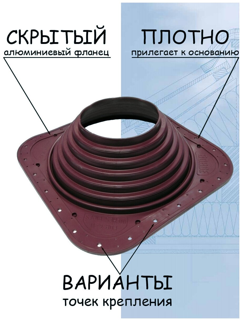 фото Кровельная проходка прямая BORGE №7