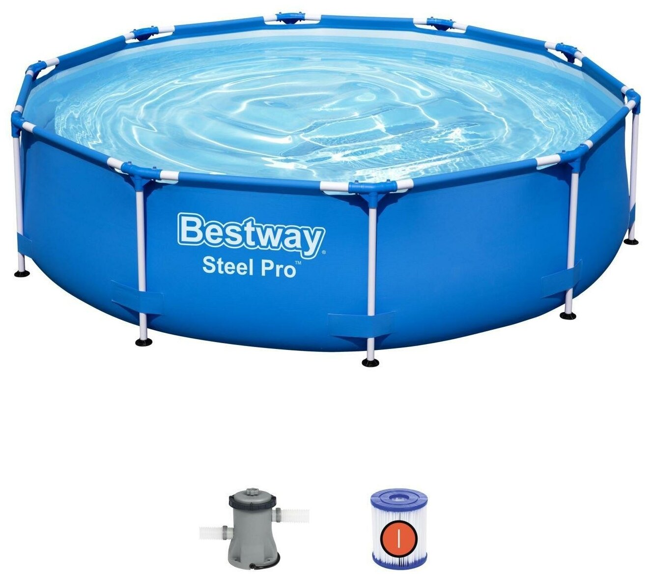 Каркасный бассейн, Bestway, Steel Pro 305х76см, 4678л, фильтр-насос 1249л/ч в комплекте - фотография № 4