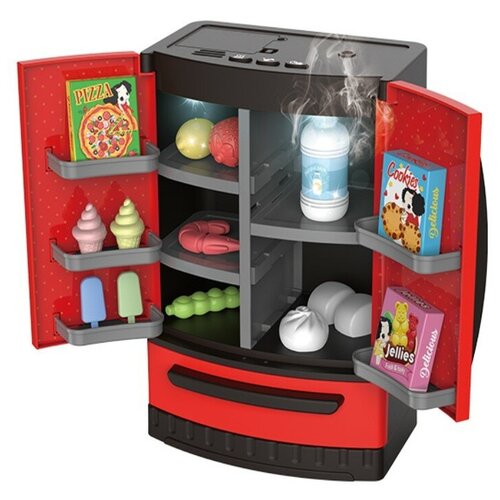 Холодильник с Паром и Игрушечной Едой, Развлекательно-Развивающий Игровой Набор, Мебель для Кукол, DDung, Дун, Данг, Световые и Звуковые Эффекты