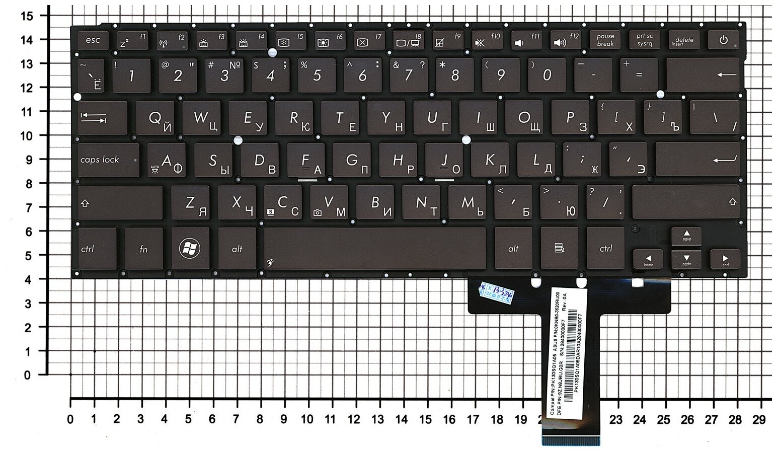 Клавиатура для ноутбука Asus Zenbook UX32A черная с поддержкой подсветки