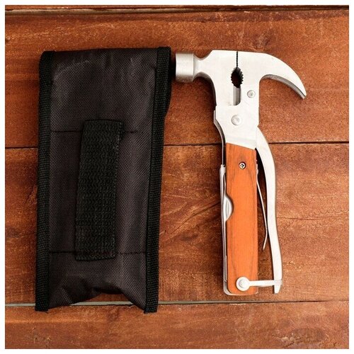 фото Мультитул 8в1 в чехле, рукоять дерево(топор, молоток, отвертки , ножи) мастер к.