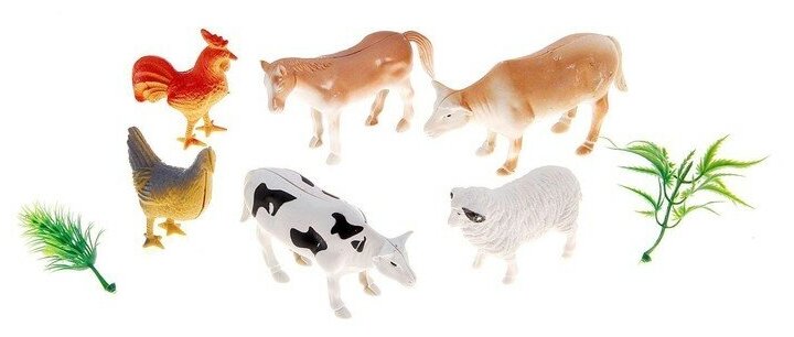 Набор фигурок животных «Домашние животные» 6 штук с аксессуарами