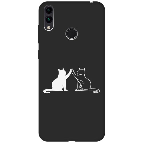 Матовый Soft Touch силиконовый чехол на Honor 8C, Хонор 8С с 3D принтом Cats W черный матовый soft touch силиконовый чехол на honor 8c хонор 8с с 3d принтом avo karate черный