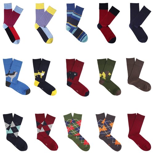 фото Носки / цветные / мужские / с принтом / длинные / высокие / набор / комплект / сет / подарок tezido