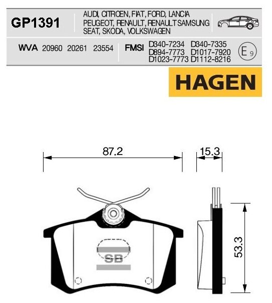 фото Тормозные колодки Sangsin GP1391