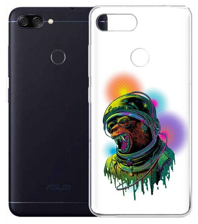 Чехол задняя-панель-накладка-бампер MyPads медведь космонавт для ASUS Zenfone Max Plus (M1) X018DC/ZB570TL 5.7 противоударный