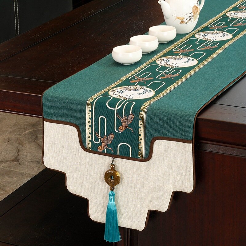 фото Чайный стол "Флаг", водонепроницаемый, темно-зеленый, 33*240 см