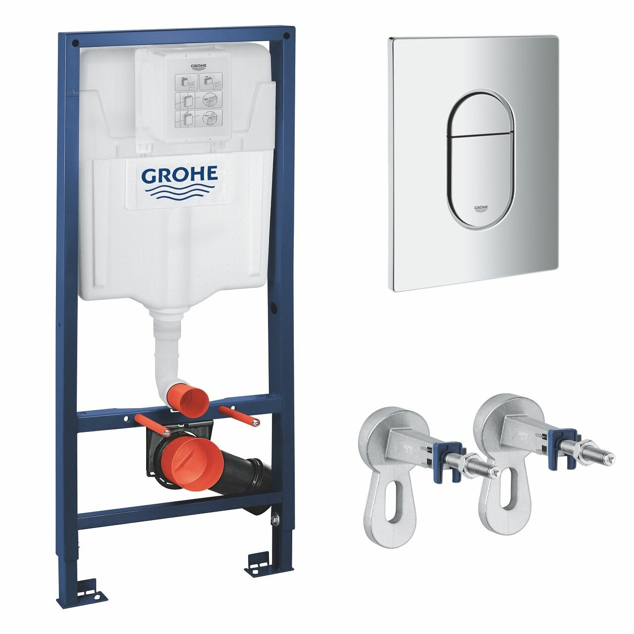 Система инсталляции для унитаза GROHE Rapid SL 3 в 1 с панелью смыва Arena Cosmopolitan хром NW0145