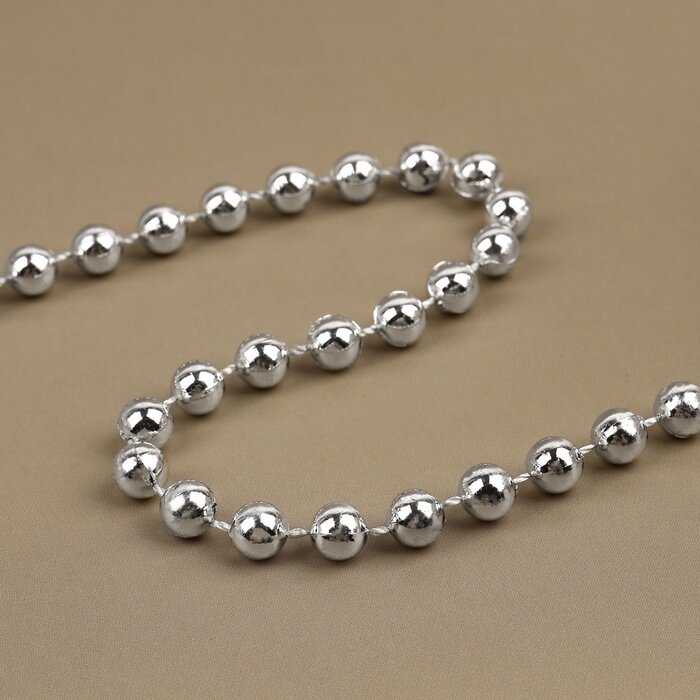 Арт Узор Бусы на нитях 7.5 мм 9±1 м цвет серебряный