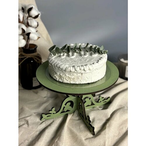 Подставка для торта, тортовница разборная 25 см. Фисташковый