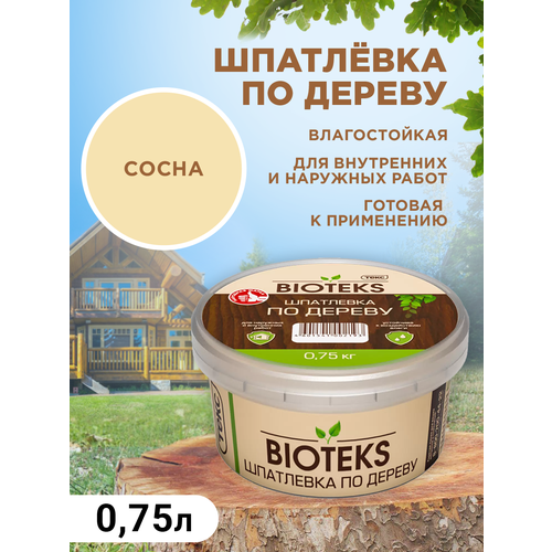 Акриловая шпатлевка по дереву Bioteks Профи сосна 750мл белый, сосна