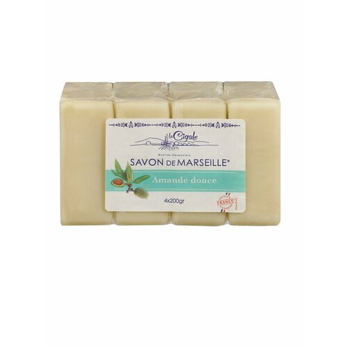 Мыло твердое Марсельское с миндалем 4 x 200 г (Франция)