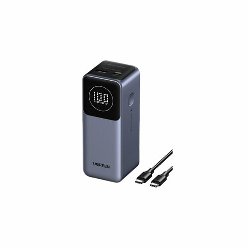 Внешний аккумулятор UGREEN PB724 (35526B) 12000mAh 100W серый, голубой, серый металлик