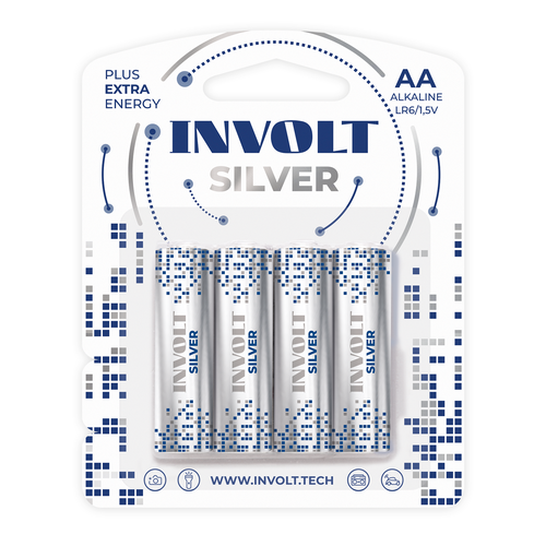Батарейки INVOLT SILVER, щелочные, AA, для профессиональных и бытовых устройств