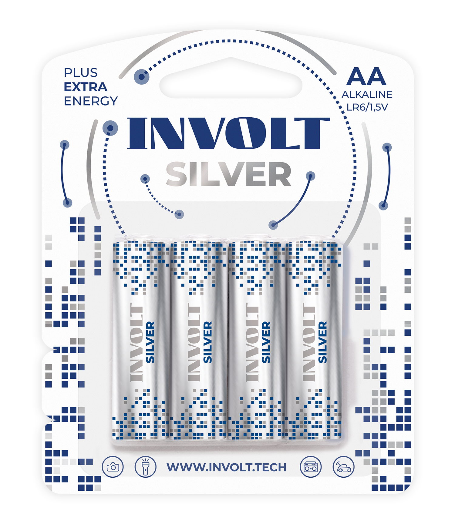 Батарейки INVOLT SILVER, щелочные, AA, для профессиональных и бытовых устройств