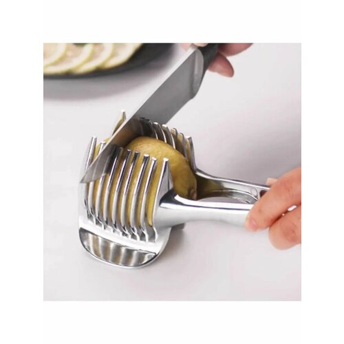 Фрукто-овощерезка Держатель для нарезки лука овощей серебро 565₽