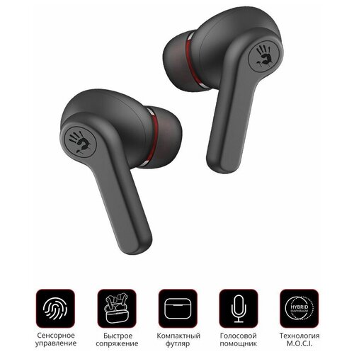 Беспроводные наушники A4TECH Bloody Bluetooth вкладыши черные игровые наушники 4490₽