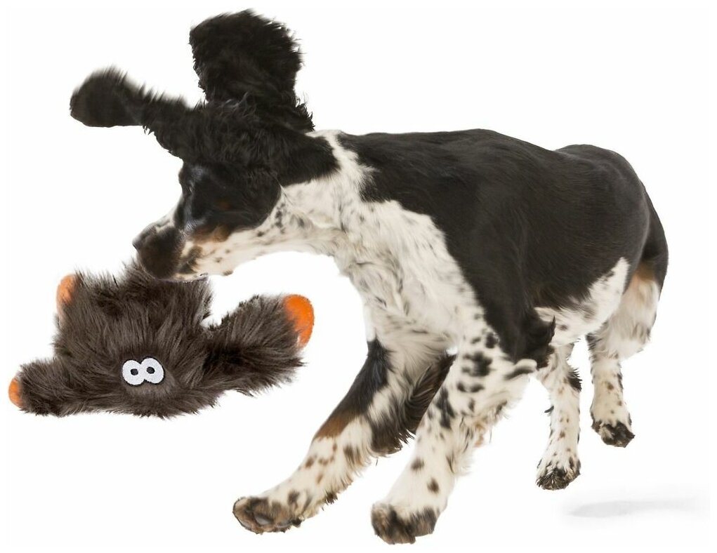 West Paw Zogoflex Rowdies игрушка плюшевая для собак Sanders 17 см оранжевая - фотография № 4