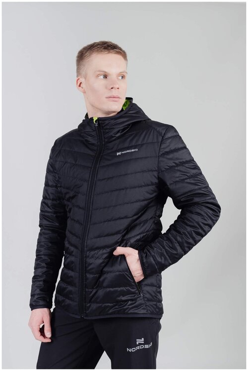 Куртка Nordski, силуэт прямой, съемный капюшон, карманы, водонепроницаемая, ветрозащитная, утепленная, размер 48/M, черный