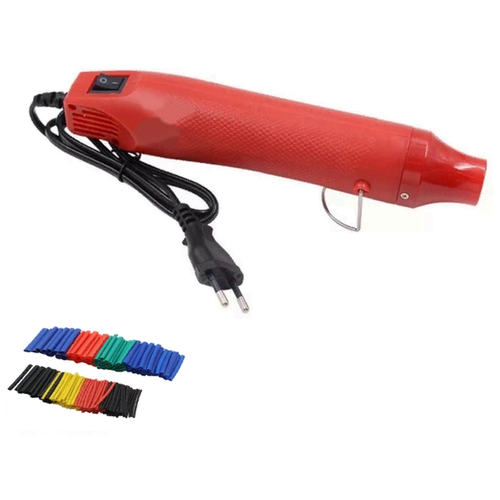 Термофен для хобби , фен технический, Мини паяльный фен для термоусадки (огромное количество термоусадочных трубок в комплекте ) red