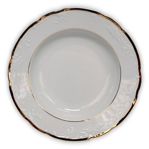 Глубокая тарелка 6 шт 23 см, Тюльпан, Золотая отводка, Thun1794