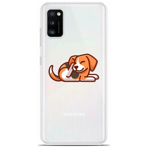 Силиконовый чехол на Samsung Galaxy A41 Бигль с лапой / для Самсунг Галакси А41