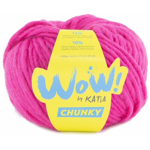 Пряжа для вязания Katia Wow-Chunky, 75% акрил, 15% шерсть, 10% альпака пряжа katia wow chunky 51 светло серый