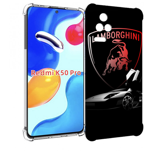 Чехол MyPads Ламборгини-black мужской для Xiaomi Redmi K50 / K50 Pro задняя-панель-накладка-бампер