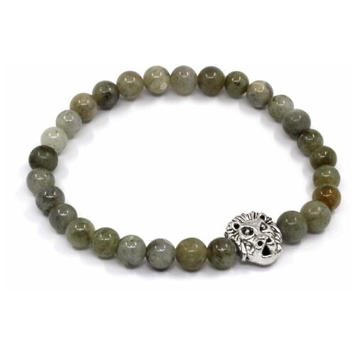 фото Handinsilver ( посеребриручку ) браслет из серого лабрадорита 6мм и львом