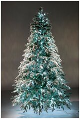 Искусственная елка новогодняя Литая+ПВХ Crystal Trees неаполь заснеженная с вплетенной гирляндой 180 см. , высота 180 см