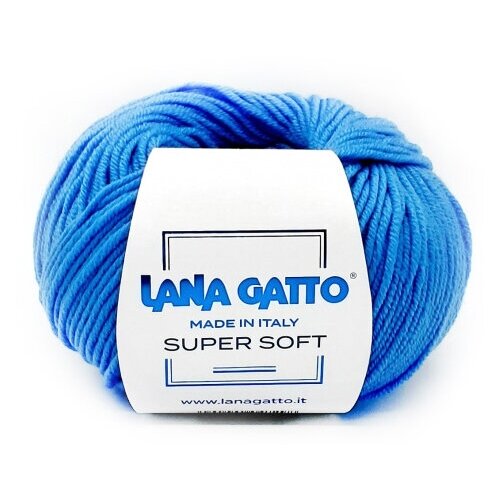 Пряжа Lana Gatto Super Soft 05283 (5283) Ярко-голубой 1 моток